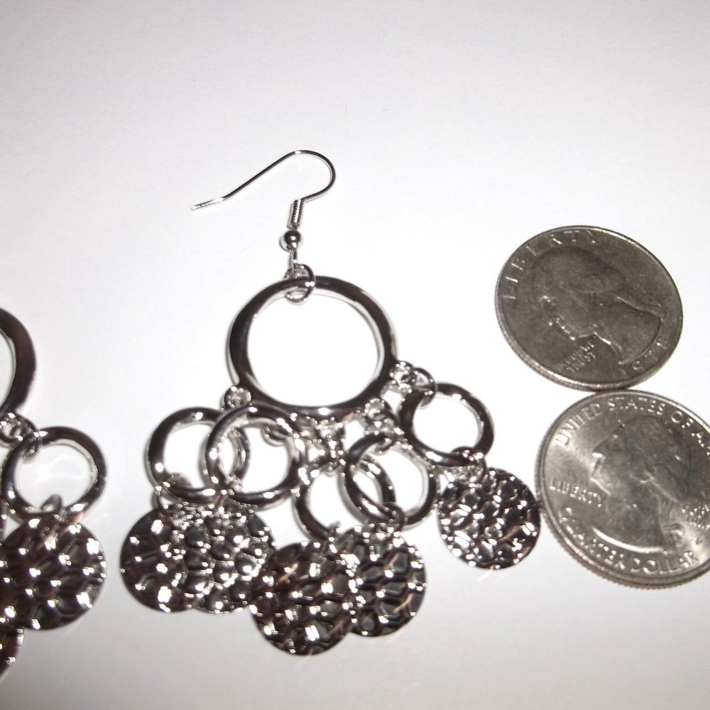 Silver Chandelier Earring Statement Dangle Drop H… - image 2